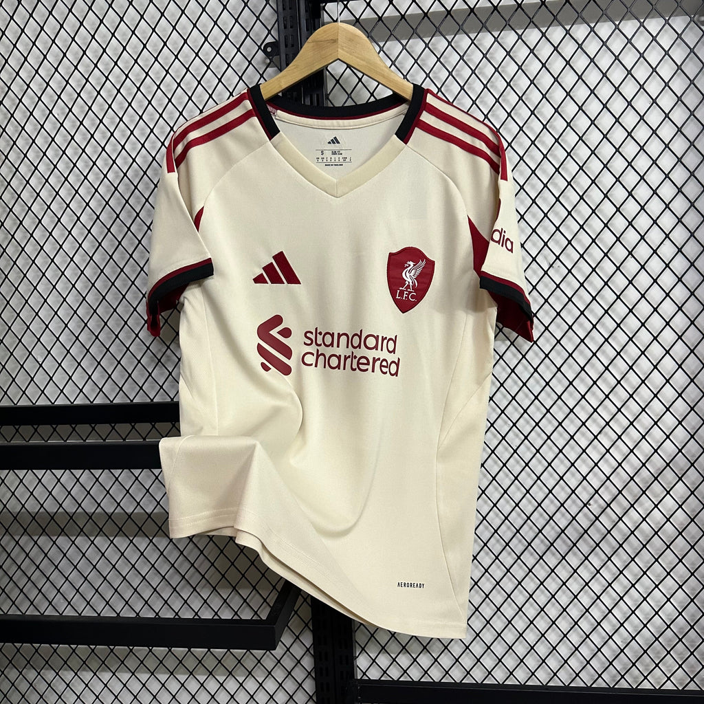 Liverpool Away Kit 2024/25 – Beige & Burgundy Edition
