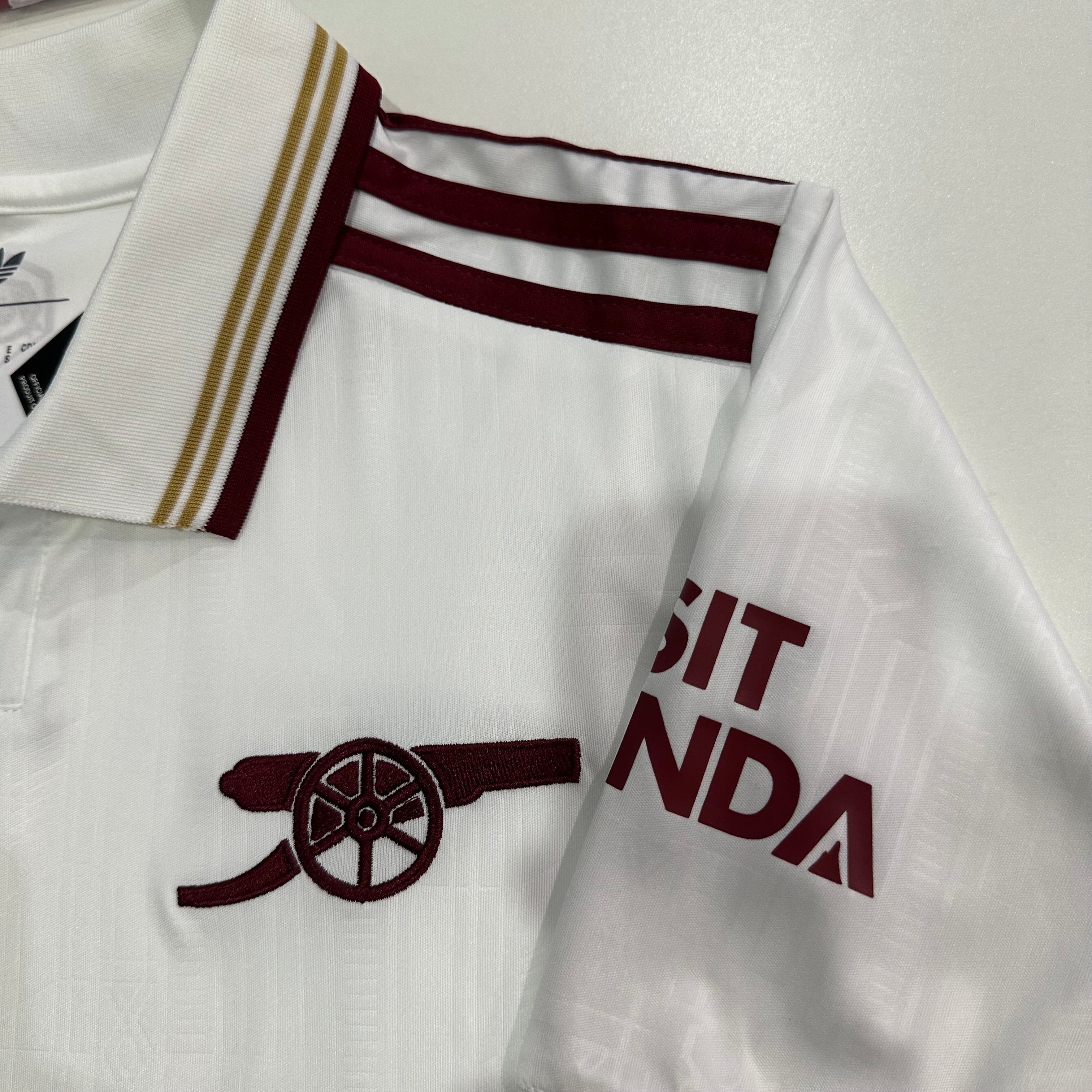 Arsenal Retro Home Kit – White & Maroon Edition
